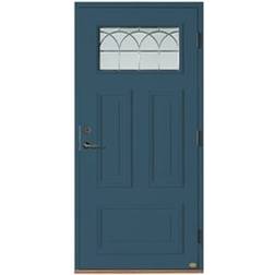 Leksandsdörren Karlsvarvet Ytterdörr Maskinantikt glas S 6020-B V (100x210cm)