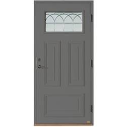 Leksandsdörren Karlsvarvet Ytterdörr Maskinantikt glas S 6000-N V (100x210cm)