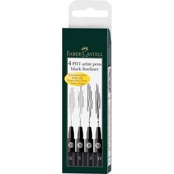 Faber-Castell PITT Artist Pen Black Box of 4