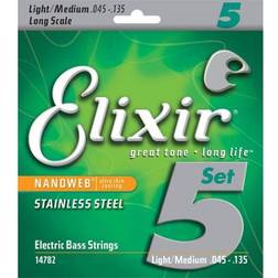 Elixir 14782 NanoWeb Light/Medium 45-135 Corde Basso 5 Corde