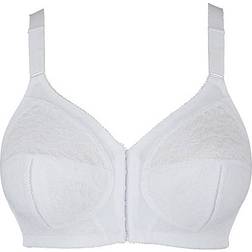 Naturally Close Dotty Front Fastening Wireless Bra - White