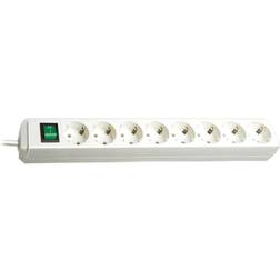 Brennenstuhl 1159320018 Base múltiple Eco-Line blanca con interruptor (8 tomas y 3 m)