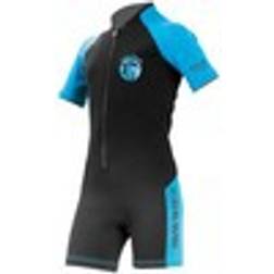 Cressi Little Shark, Shorty Wetsuit mm, Muta Shorty Junior Disponibile Maniche Corte o Maniche Lunghe Unisex Bambini, Nero/Lime, 13/14 Anni