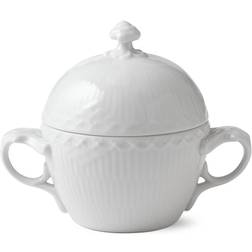 Royal Copenhagen White Fluted Half Lace Sugar bowl