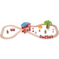 Bigjigs Fire Station Train Set