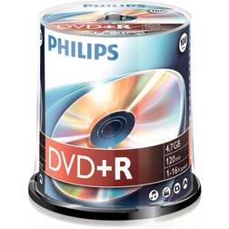 Philips Supporto registrabile DVD DR4S6B00F 00 DVD R 16x 4,70 GB 100 Pacco Spindle 120mm 2 Ora Tempo di registrazione massimo
