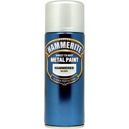 Hammerite Direct to Rust Hammered Effect Metallfarbe Silber 0.4L
