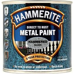 Hammerite Direct to Rust Hammered Effect Metal Paint Silver 0.25L