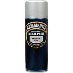Hammerite Direct to Rust Smooth Effect Metallfarbe Silber 0.4L