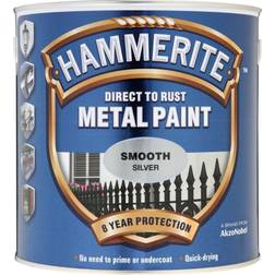 Hammerite Direct to Rust Smooth Effect Metal Paint Silver 2.5L