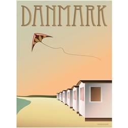 Vissevasse Danmark Badehusene Plakat 15x21cm