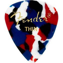 Fender 351 Classic Celluloid Picks 12-Pack (Confetti) Thin- Lot de 12 médiators