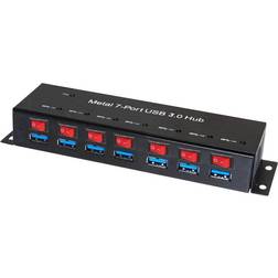 Renkforce Hub USB 3.0 RF-3269622 7 Ports Boítier Métallique