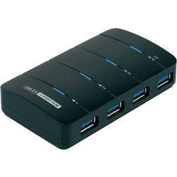 Renkforce 4 Porte Hub USB 3.0 Con LED Nero
