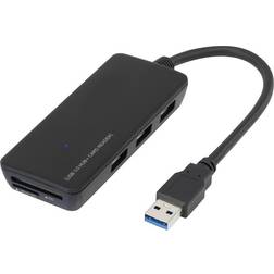 Renkforce Hub USB 3.0 3 Ports Avec Lecteur De Carte SD Intégré Noir