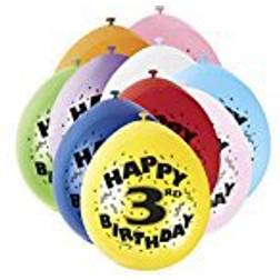 Unique Party 3rd Happy Birthday Latex Balloons 10-pack