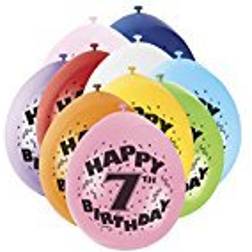 Unique Party 7th Happy Birthday Latex Balloons 10-pack