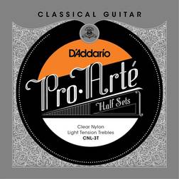 D'Addario CNL-3T Pro-Arte Clear Nylon Jeu de 3 cordes aigues pour guitare classique légère