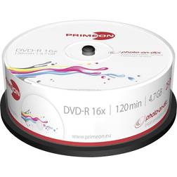 Primeon photo-on-disc 25 x DVD-R 4.7 Go (120 minutes) 16x (DVD) surface imprimable par jet d'encre spindle