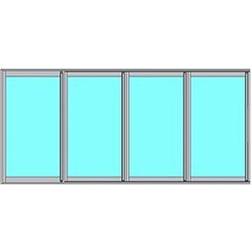 Novoroom 4340-4440mm Original RV Aluminium Skjutfönster 1-glasfönster 434x444cm