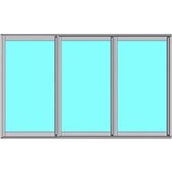 Novoroom 3200-3265mm Energi RV Aluminium Skjutfönster 2-glasfönster 320x326cm