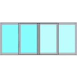 Novoroom 2+2 SV 4705-4765mm Energi Aluminium Skjutfönster 2-glasfönster 470x476cm