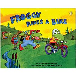 froggy rides a bike