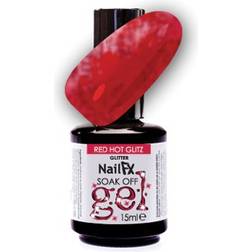 The Edge Nailfx Soak Off UV Gel Polish Red Hot Glitz 15ml