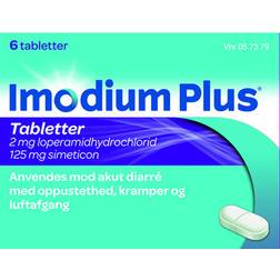 Imodium Plus 2mg/125mg 6 stk Tablet