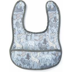 Smallstuff Pocket & Animals Denim Animal Print with Eating Bib