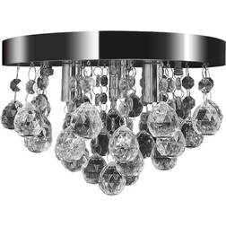 vidaXL Crystals Chromium Ceiling Flush Light ∅ 25cm