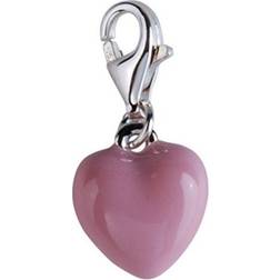 Da Capo Heart Charm - Silver/Pink