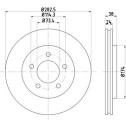 Textar Discos de Freno 24 mm 05/05 114,3 Ventilación Interna 92108700