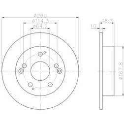 HELLA PAGID 8DD 355 110-311 Integra III Coupé 10 mm 05/09 114,3 mm Macizo