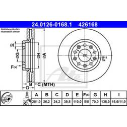 ATE 24.0126-0168.1 Dischi Freno 26,2 5 110,0