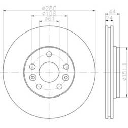 Textar 92202400 280-24 108 Con Ventilazione Esterna Renault Kangoo II / Grand Kangoo II Express