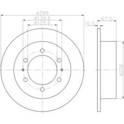 HELLA PAGID 8DD 355 112-001 10,4 mm 06/08 139,6 macizo