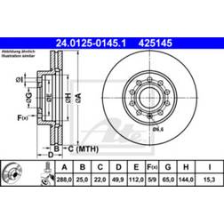 ATE 24.0125-0145.1 Disco De Freno Ventilado Altamente