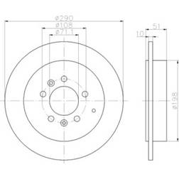 HELLA PAGID Disque De Frein 8DD 355 108-431 10mm 05/08 108mm Plein Peugeot 607 Berline