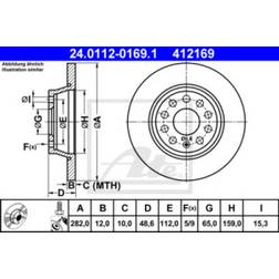 ATE 24.0112-0169.1 Dischi Freno VW,AUDI,SKODA 24.0112-0169.1