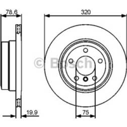 Bosch 0 986 479 442 Disco de freno Discos de freno, Discos 320 20 5 120 ventilado revestido altamente carbonizado BMW: X5, X6