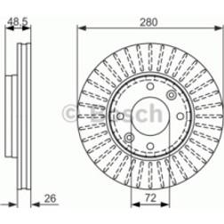 Bosch Discos de Freno 26 mm 4 114.3 mm Ventilado Aceitado Aleado/Alt. Carburado BD1197,0K2FA33251