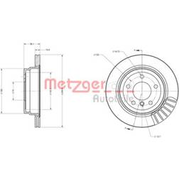 Metzger 6110133 Disco Freno Dischi 300 19,9 5 120 Ventilazione Interna Verniciato 3 Touring 3 Coupe