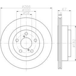 HELLA PAGID 8DD 355 112-341 18mm 05/07 100mm Ventilación Interna