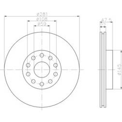 Textar Discos de Freno 22.2 mm 05/10 108 Ventilación Interna