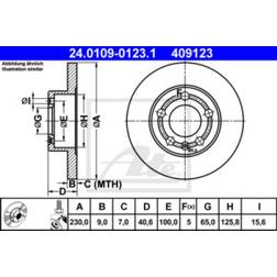 ATE 24.0109-0123.1 Dischi Freno 1J0615601 1J0615601C 1J0615601N