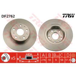 TRW Disque De Frein DF2762 10 5 108 Plein Peint