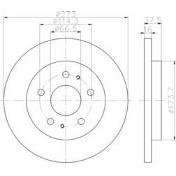 HELLA PAGID 8DD 355 111-971 16 05/07 114,3 mm Macizo