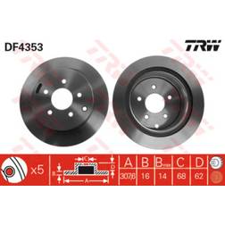 TRW DF4353 Remschijf Remschijven