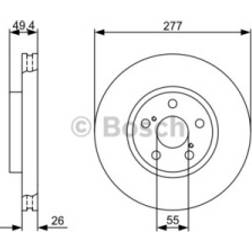 Bosch 0 986 479 340 Disco de Freno Avensis II Berlina 26 mm 5 100 mm